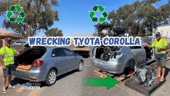 Wrecking Toyota Corolla Up Close